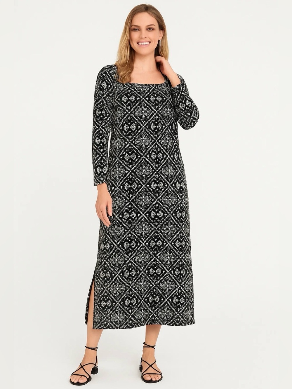 Hyacinth House Square Neck Sabrina Midi Dress by‎ Tuckernuck Size XS